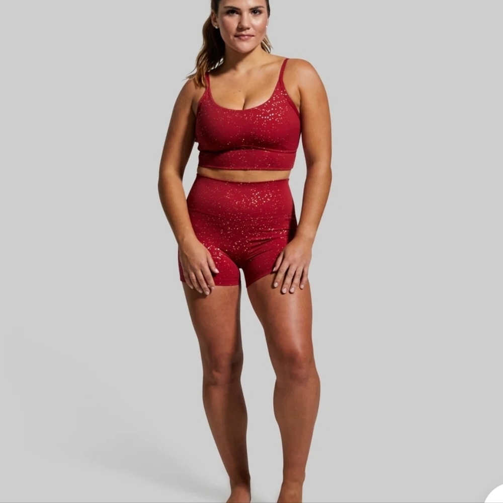 ‼️BP L set Bra & Shorts Ruby Gold Set Synergy & Exhale NEW Large